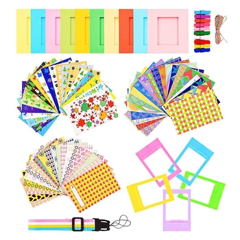 

Colorful Bundle Set Accessories for Fujifilm Instax Mini 9/8/ 90/70 Camera, Accessory Include Film Sticker, Desk Frames, Hanging
