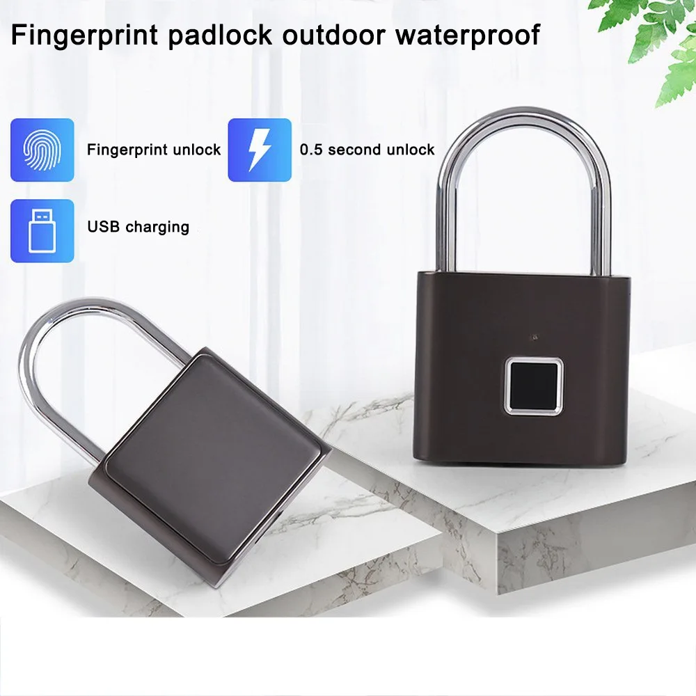Умный Замок без ключа Usb Перезаряжаемый отпечаток пальца дверной замок висячий замок быстрая разблокировка цинковый сплав металлический Противоугонный замок безопасности