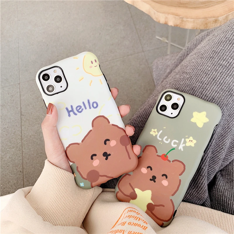 Мультфильм Arc Медведь Анти-осень чехол для телефона для Iphone 11promax X Xs Xsmax Xr мальчиков мягкий силиконовый чехол ТПУ для Iphone 7 8plus задняя крышка