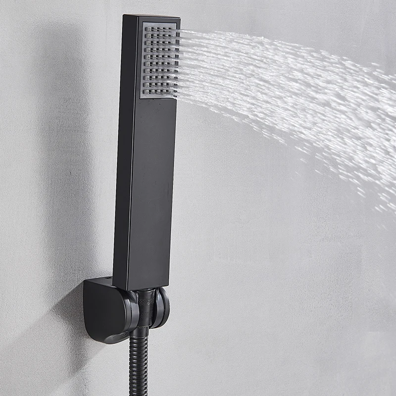 MYQualife Matte Black Bathroom Faucet 2 Function Bathtub Facuet  Wall Mounting Cold and Hot Shower Faucet 4