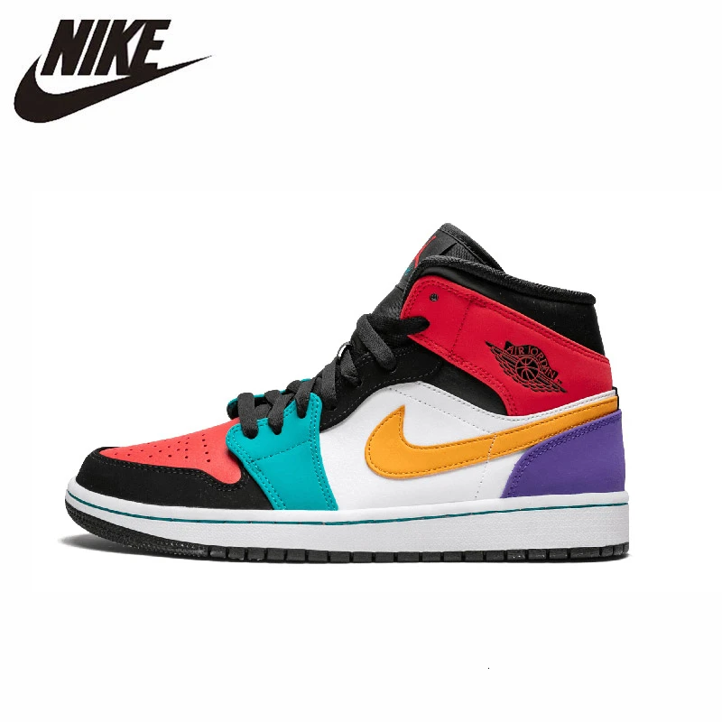 Nike Air Jordan 1 оригинальные мужские баскетбольные кроссовки удобные легкие спортивные кроссовки#554724 - Цвет: 554724-125