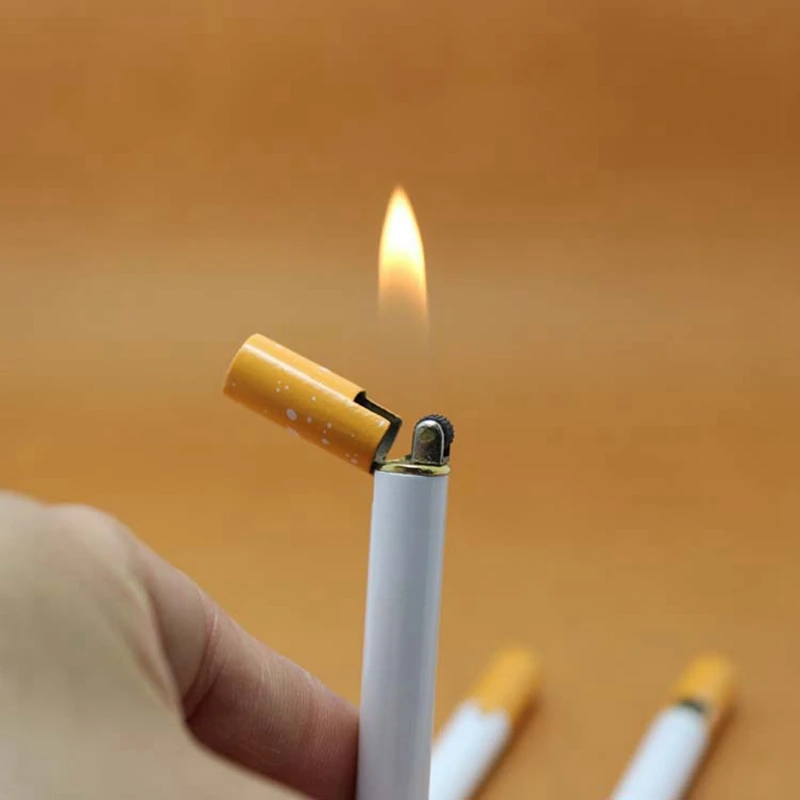 

Creative Mini Lighter Refillable Butane Gas Metal Cigarette Shaped Lighter Portable Grinding Wheel Lighter Outdoor Tools No Gas