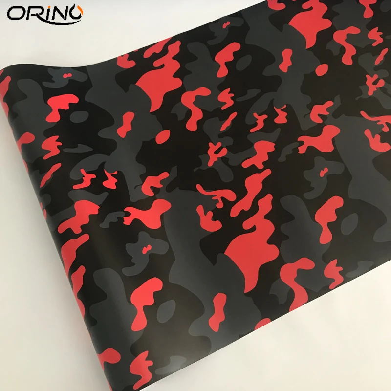 Black Red Camouflage Vinyl Wrap Sticker-6