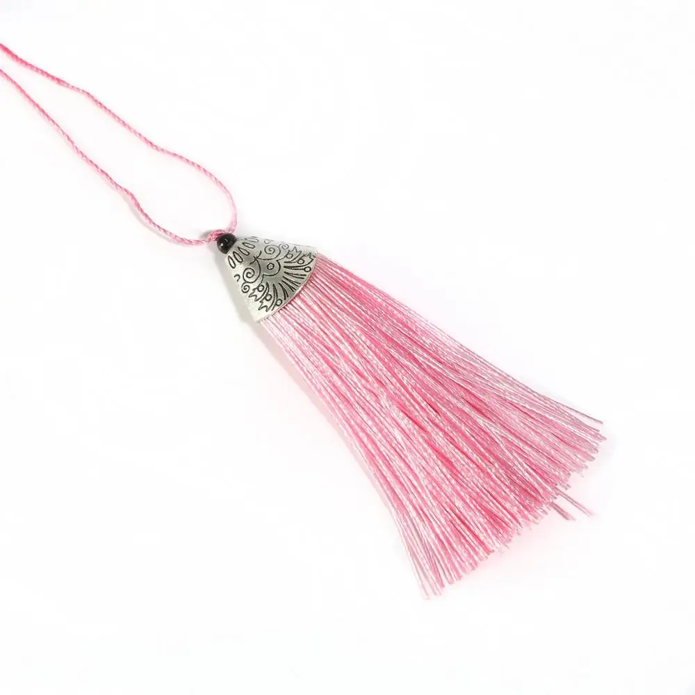 Pink 2 шт. мини металлическая Кепка, полиэстер, шелк, кисточка, отделка, хлопок, кисточка для свадьбы, украшения дома, сделай сам, Аксессуары для штор - Цвет: Pink