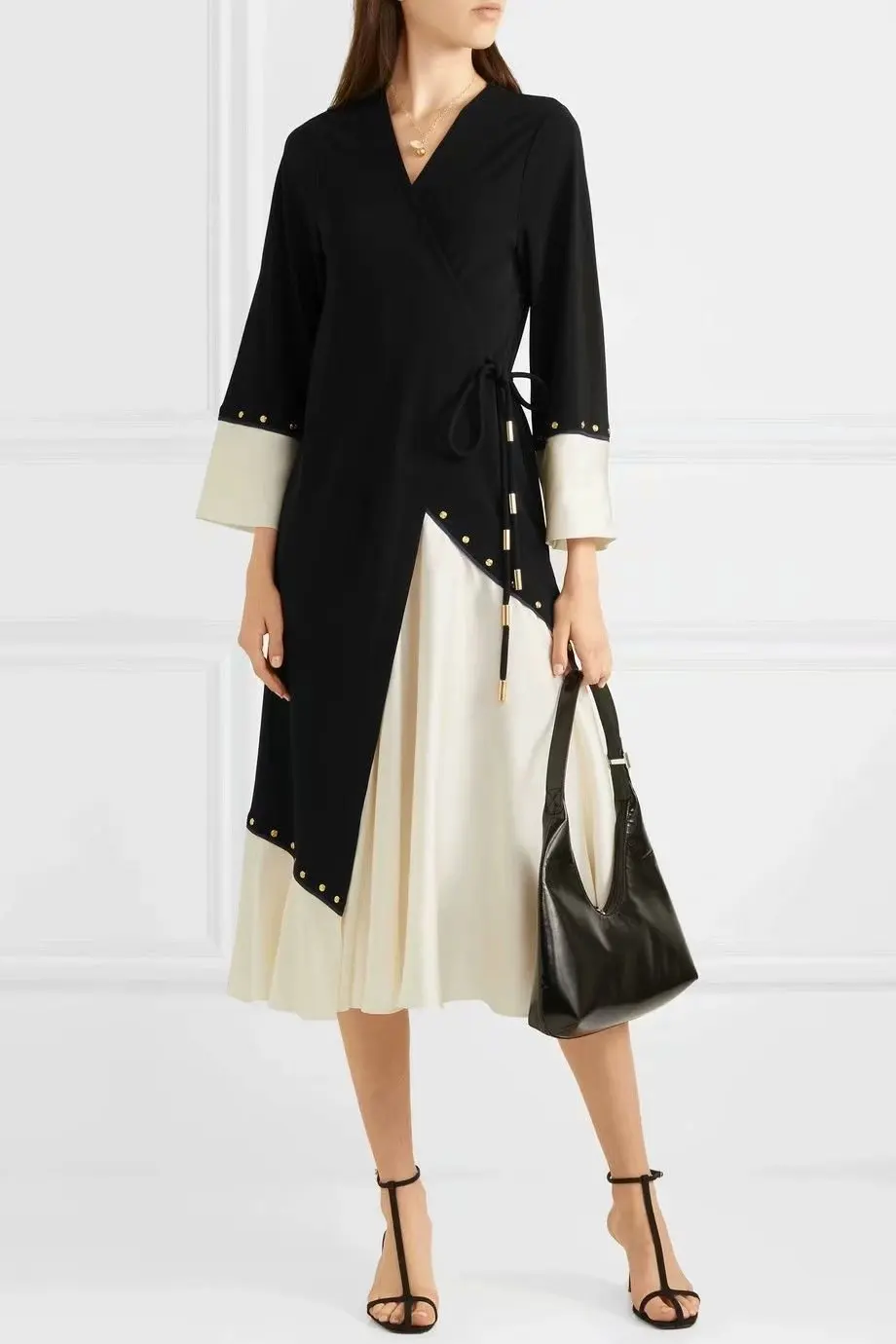 black mid length dress