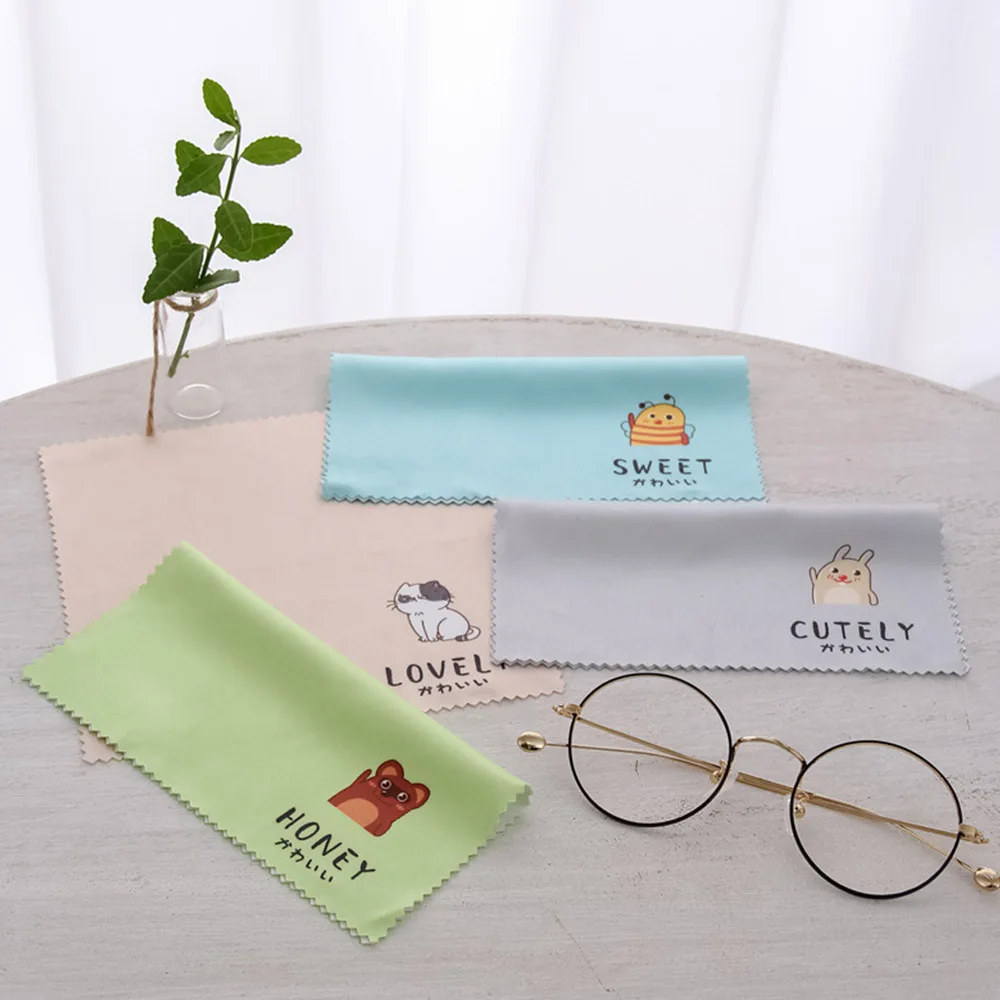 Eyeglass Cleaning Cloth 4Pcs/Set Animal Pattern For Sunglasses Microfiber Camera Computer Cleaning