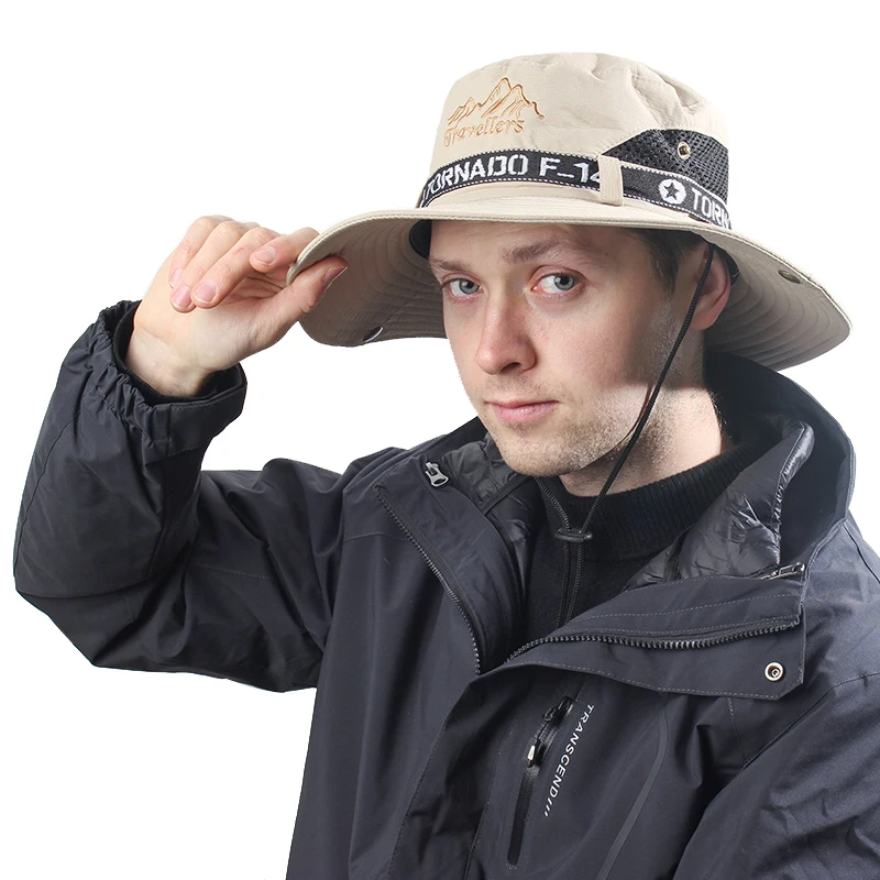 Wide Brim Mesh Hiking Outdoor Beach Cap 