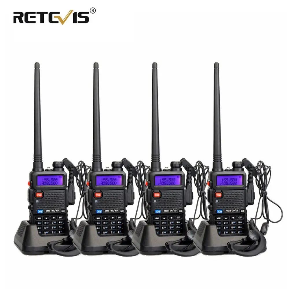 4 шт. Retevis RT-5R Walkie Talkie RT5R радиостанция 5 Вт 128CH VHF UHF двухдиапазонный FM радио VOX двухстороннее радио портативный Comunicador