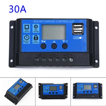 

LCD USB Solar Panel Charge Intelligent Controller 12V/24V Battery Auto Regulator Panels Battery Charge Controller