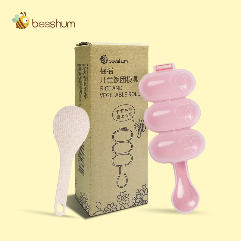 

Beeshum Baby Feeding Accessories Rice Ball Molds + Rice Spoon,Sushi Mold Making Tools DIY Sushi Maker Kitchen Gadgets for Mom
