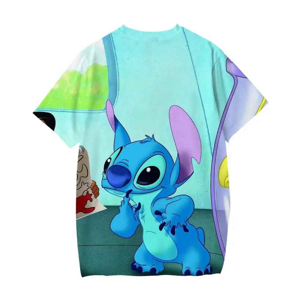 Girls Summer Cartoon Anime Clothes Stich 3D Print Tshirts Young Children Short Sleeve Fashion Funny T-shirt Kids T Shirt 4-14Y t shirt the child