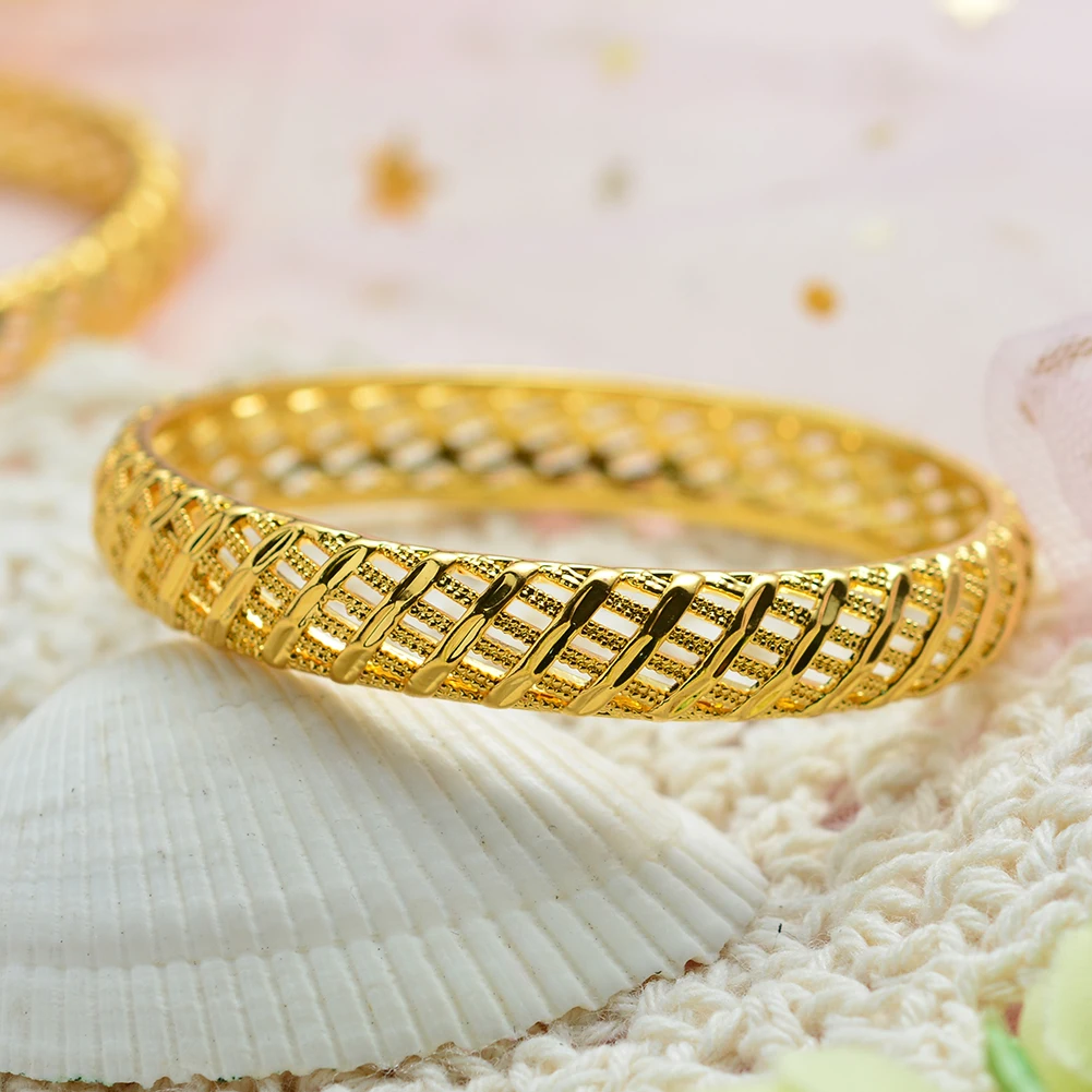 1 шт. 24k Φ для женщин девочек детей Средний Восток золотые браслеты эфиопская
