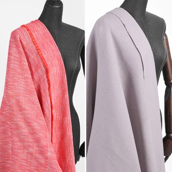 

150CM Wide 360G/M Weight Light Purple Orange Tweed Knitted Wool Fabric for Autumn Winter Coat Jacket E1157