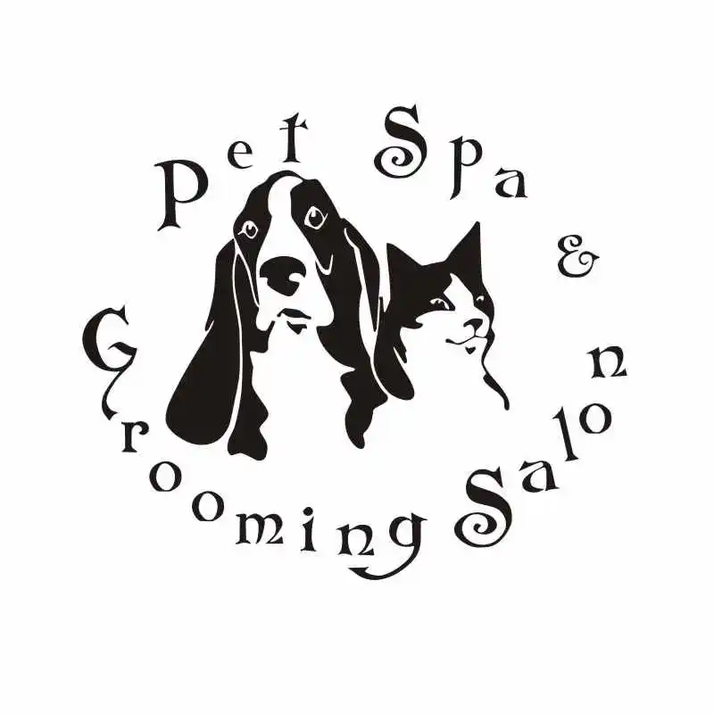 DCTAL Pet Shop Vinyl Wall Decal Animals Pet Spa Grooming Salon Dogs Cats Mural Art Wall Sticker Pet Salon Window Glass