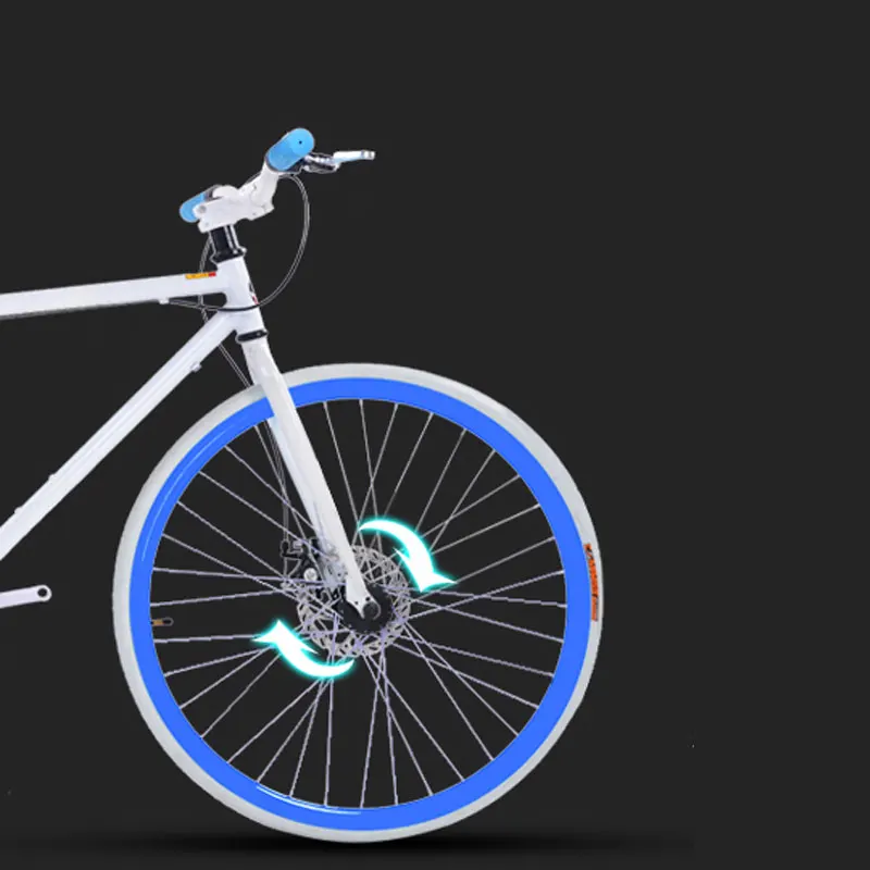 Road Bike Fixed Gear Double Disc Brakes Men and Women Fluorescent Bicycle Adult Students Cool Off Road