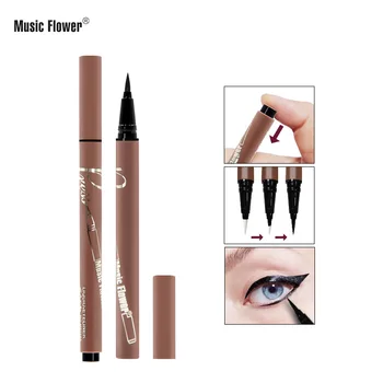 

Music Flower Brand Black Liquid Eyeliner Pencil Press Type Soft Tip Eye Liner Pen 24H Lasting Makeup Waterproof Eye Cosmetics