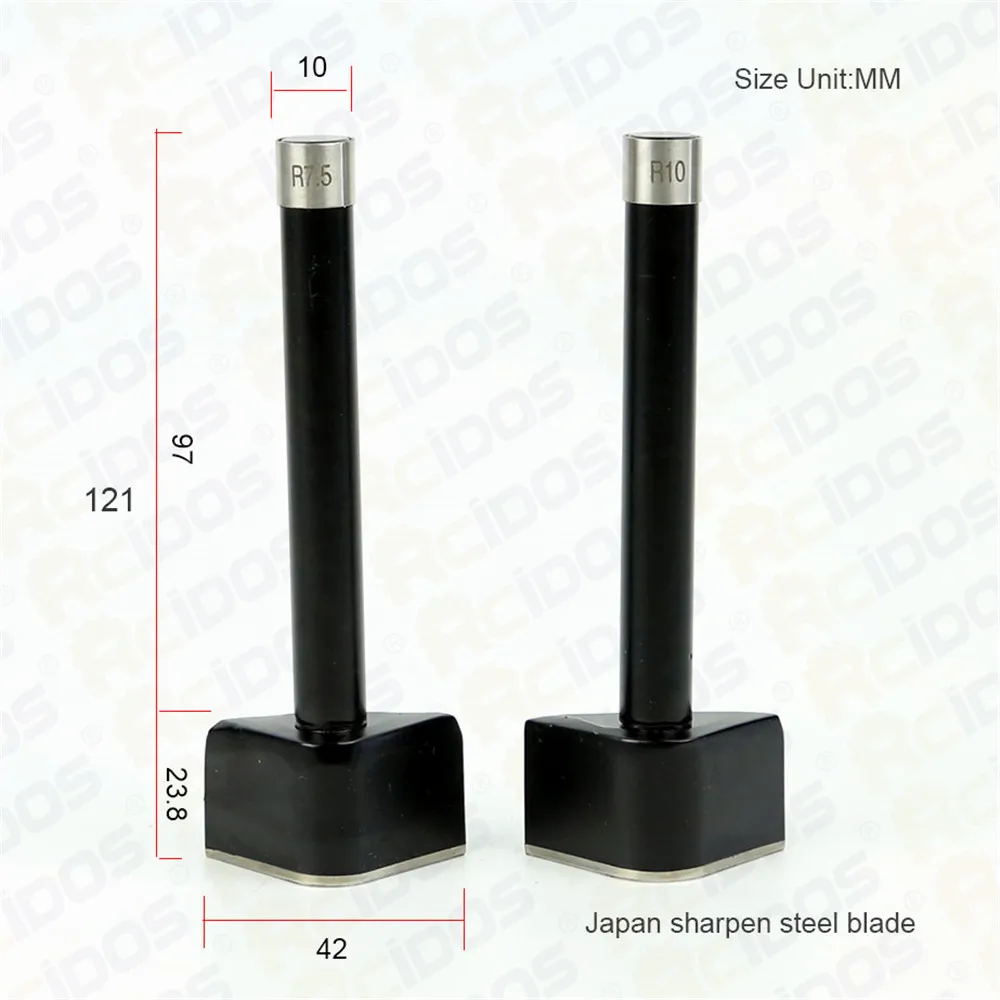 R7.5/R10 DIY 가죽 코너 트리머, RCIDOS 수동 벨트 라운드 커터 펀치, 코너 반경 7.5/10mm 가죽 필렛, 일본 블레이드