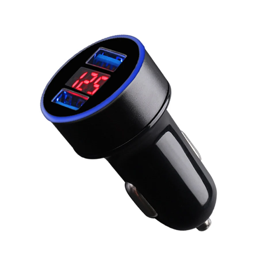 5V 3.1A автомобильное зарядное устройство Быстрая зарядка двойной USB подходит для всех мобильных телефонов и автомобилей адаптер питания для автотранспортного средства розетка телефон USB зарядное устройство - Название цвета: Черный