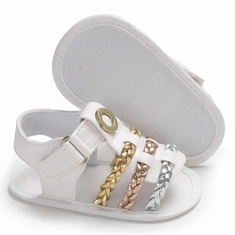 Newborn Toddler Shoes Baby Soft Soled Sandals Lace Soft Soled Shoes Beach Shoes  Slippers Non Slip Sandals 0-18M First Walkers