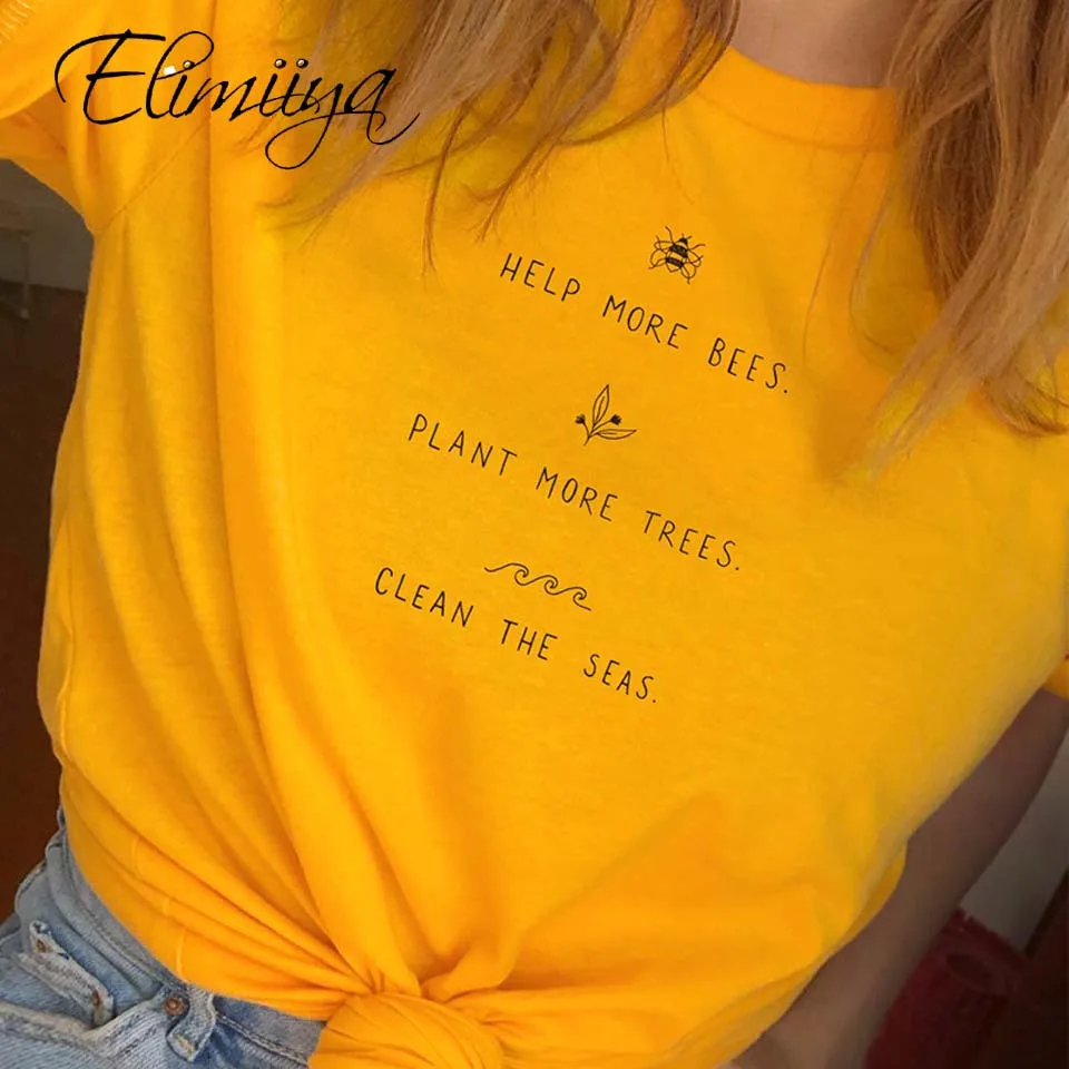 

Elimiiya Letter Print T shirt Spring Summer Women Female O-Neck Short Sleeve Casual Loose t-shirt Lady Tops   