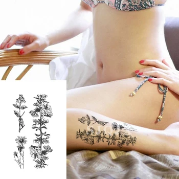 

Waterproof Tattoo Sticker Temporary Butterfly love Mario flowers fake Small unicorn sexy tattoo for men women child Feet