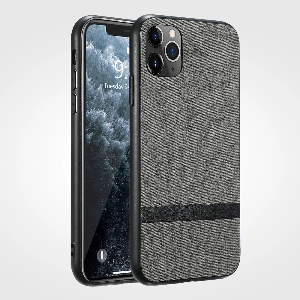 Cloth Texture Soft TPU Case For iPhone 11 7 8 X 6 S 6S Plus Canvas 5