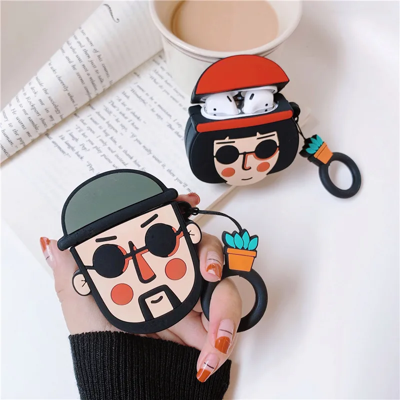 Чехол для AirPod 2 3D профессиональный мягкий силиконовый чехол наушников Mathilda Leon Apple