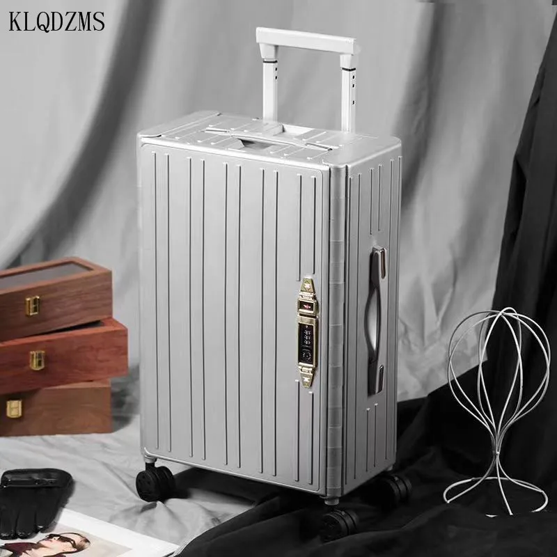 KLQDZMS 20 Inch  High-quality Suitcase Women's Ultra-thin Foldable Fashion Business Trolley Bags Men's Rolling Hand Luggage