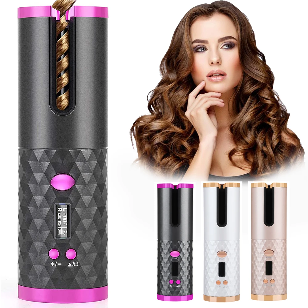 Cordless Automatic Hair Curling Curler Rotating Wave Formers Hair Iron Looper Playstation Curls Heatless Auto Rotating Curling