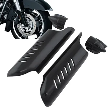 

Motorbike Black ABS Fork Lower Leg Deflector Slider Protector Cover For Harley 00-13 Touring Street Road Electra Tri Glides