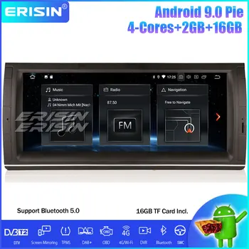 

Erisin ES1253B 10.25" Android 9.0 Car Stereo Autoradio DAB+ Navi WiFi TPMS CarPlay OBD2 For BMW 5er E39 X5 E53