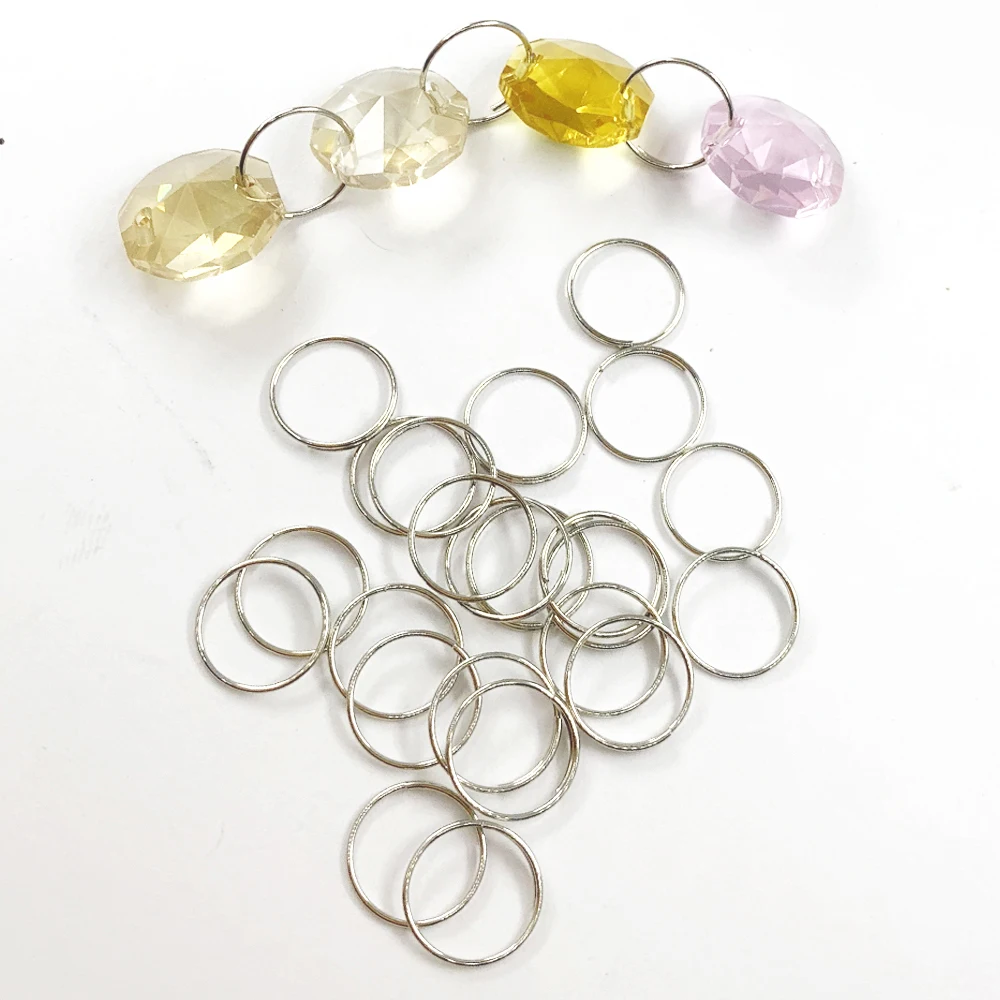 Metal Rings Metal Rings for Decoration Camal 100pcs 11-20mm Round Stainless Steel Ring for Chandelier Crystal Bead Pendant Part Light Curtain Connecter