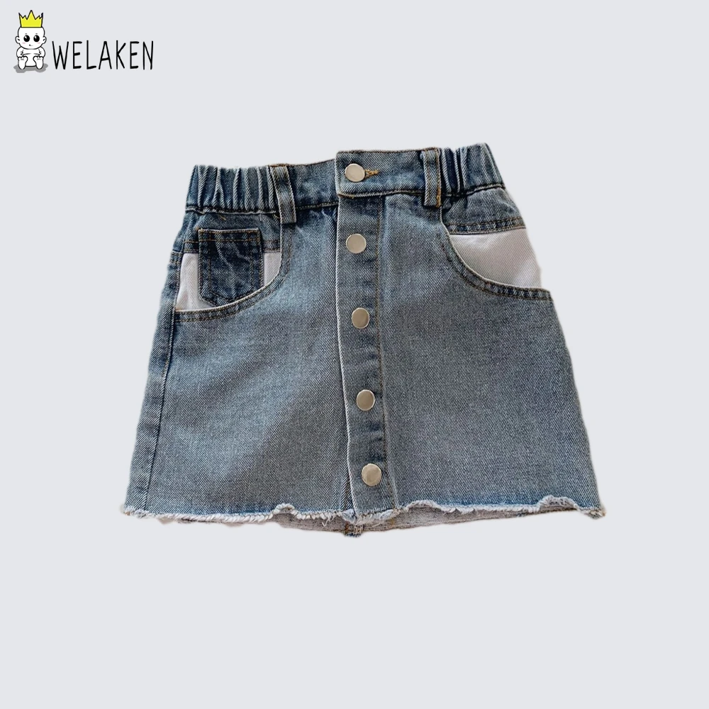 

welaken Brand Toddler Infant Girls Denim Skirt Princess Sequin Mini Skirt Children's Clothing Outfits Kids Skirts For Girls