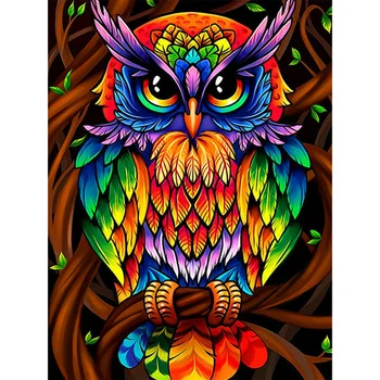 

Diamond Painting Colorful Cartoon Owl Diamond Embroidery Full Set Diamond Mosaic Rhinestone Decorations