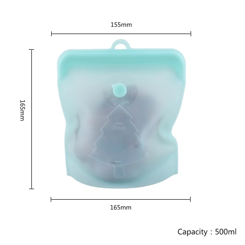 Многоразовая силиконовая пищевая сумка контейнеры для морозилки контейнер портативный Ziplock герметичный уплотнитель сумки для сэндвич закуски салат кухонный инструмент