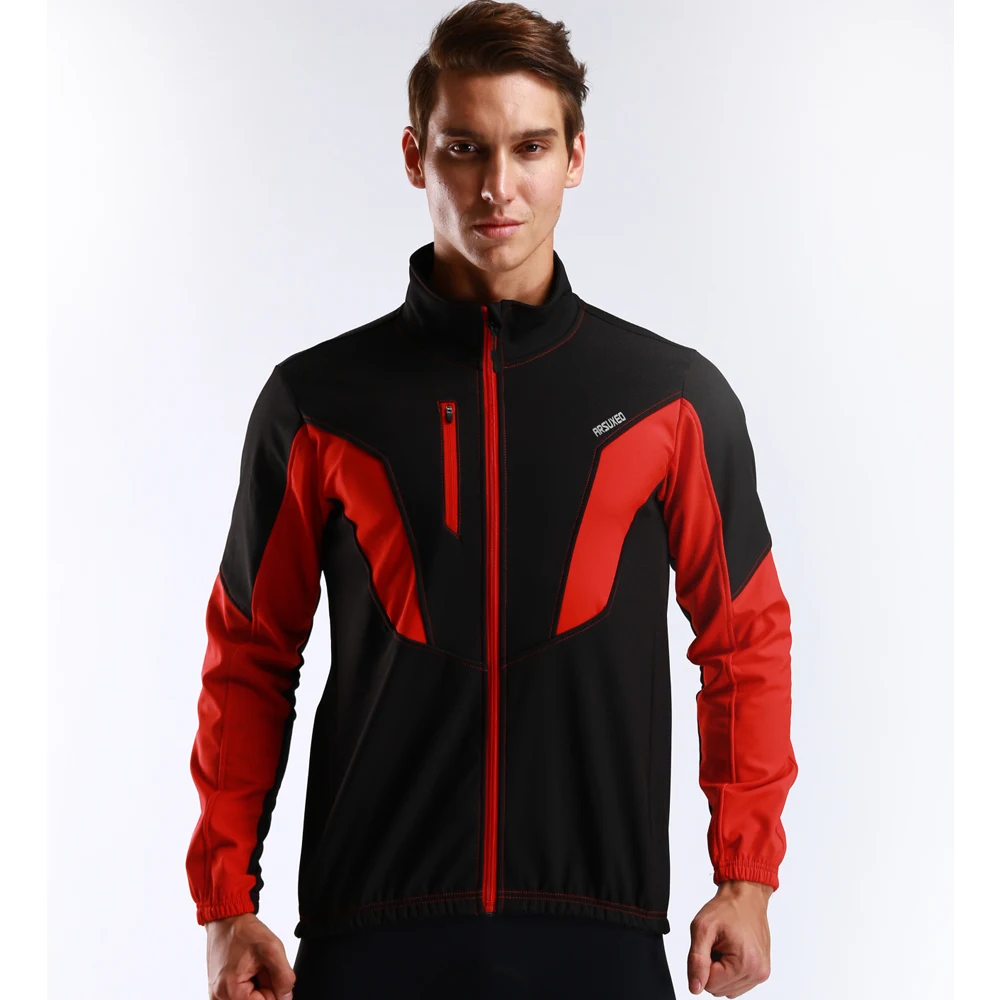 ARSUXEO, мужская зимняя куртка для велоспорта, теплая, флисовая, ветрозащитная, водонепроницаемая, MTB, для велосипеда, Джерси, для спорта на открытом воздухе, пальто Reflective17N