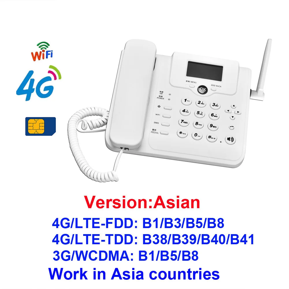 router extender BaiBiaoDa Mobile Hotspot 4G Wifi Router Voice Call Telephone Volte Desk Fixed Phone Router 4G Sim Card Slot External Antenna wifi mini router Modem-Router Combos