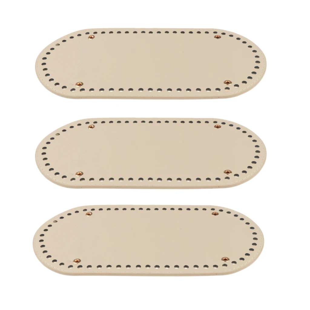 3x Hand-woven Bag Pad Accessories Tote Bottom Insert Pet Bags Cushion Beige