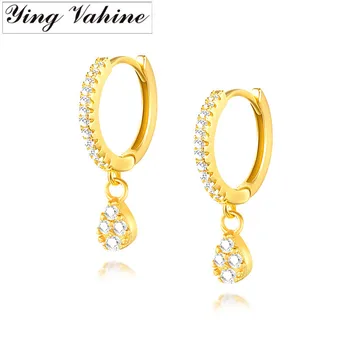 

ying Vahine 100% 925 Sterling Silver Zircon Drop-shaped Pendant Drop Earrings for Women