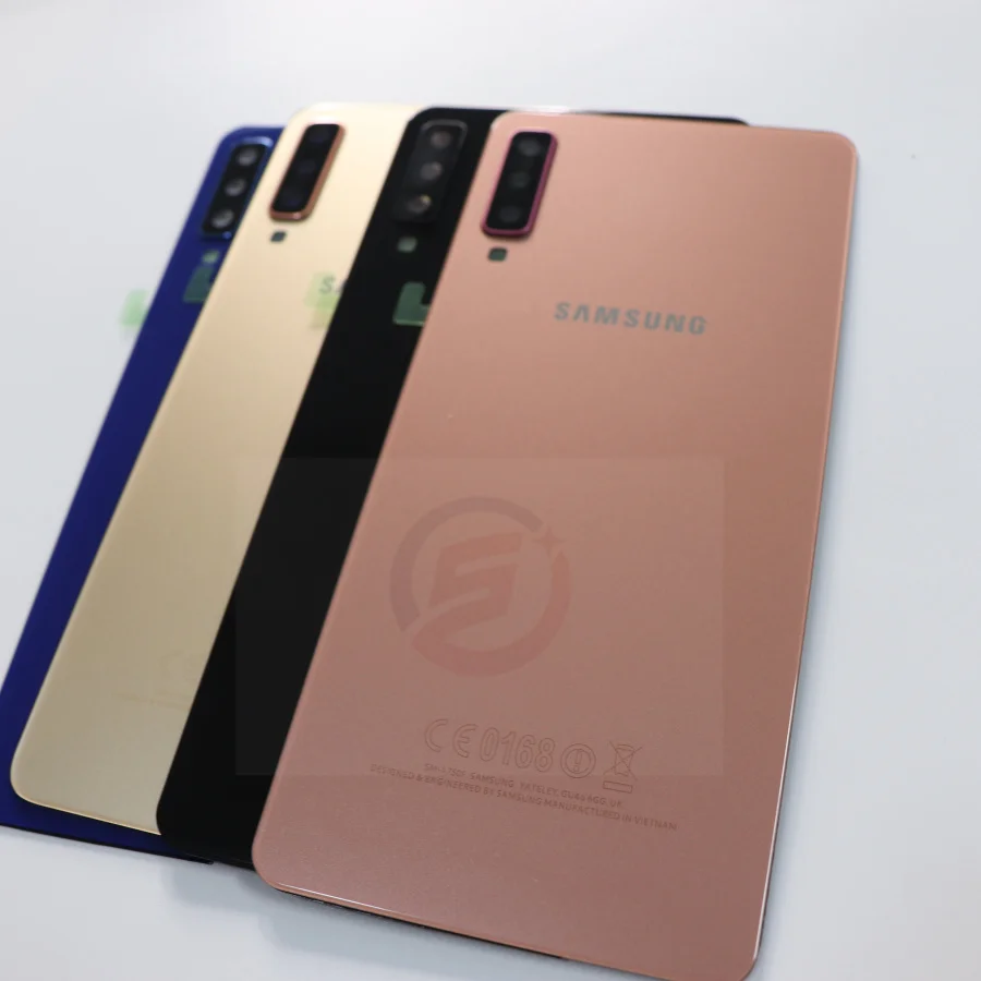 Samsung Galaxy A7 Задняя крышка батареи A750 чехол A750F SM-A750 задняя дверь корпус стеклянная панель запасные части