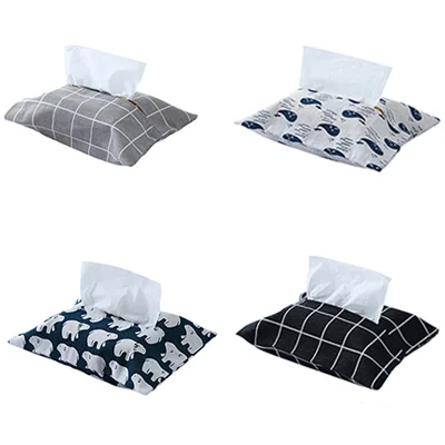 Creative Canvas Storage Box Organizer Paper Storage Towel Bag Tissue Bag Tissue Holder Paper Napkin Car Paper Towel Box K1079 D - Цвет: 4Pcs Each type