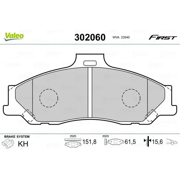 Колодки тормозные VALEO 302060