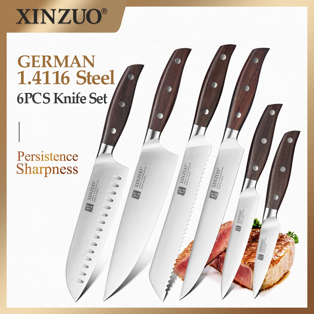 Набор кухонных ножей XINZUO из 6 шт.|tool scanner|knife tipsknife grinding |
