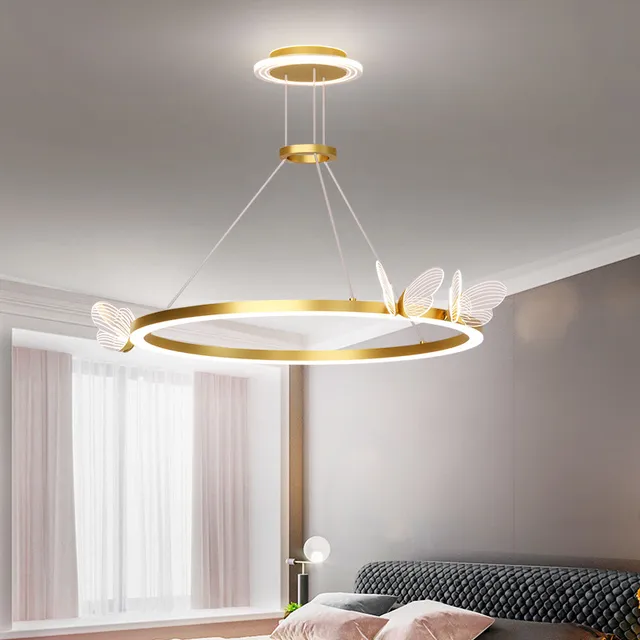Nordic Art Acrylic Butterfly Led Pendant Light Creative Gold Metal Living Room Hotel Bedroom Cafe Bar Nordic Art Acrylic Butterfly Led Pendant Light Creative Gold Metal Living Room Hotel Bedroom Cafe Bar Decor Hanging Luminaire