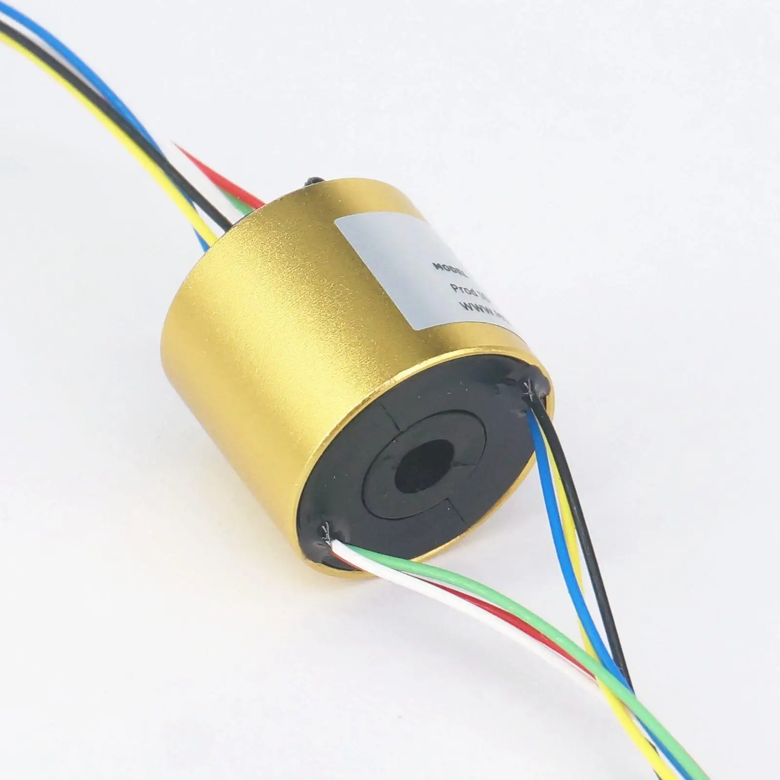 

12.7mm Hole 33mm OD 6 Wires 5A 250Rpm Capsule Slip Ring Alloy Case For Monitor Robotic Wind Power Generator