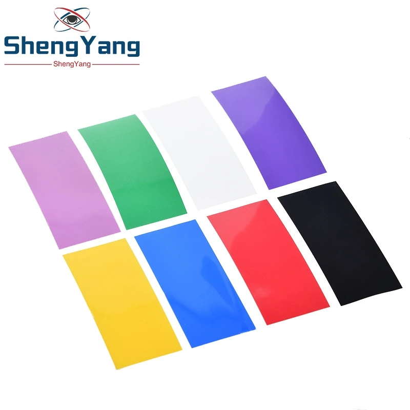 Heat Shrink Tubing Insulating Film TZT 100PCS 18650 Lithium Battery Heat Shrink Tube Li-ion Wrap Cover Skin PVC Shrinkable Tubing Film Sleeves Insulation Sheath