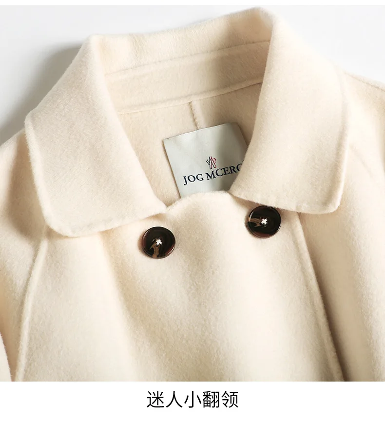 women's winter overcoats black white Double-sided wool cashmere outwear autumn plus size ladies fashion long sexy free ship