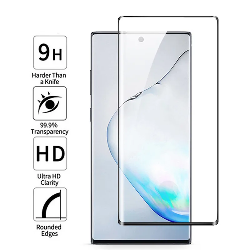 3D полный изогнутый Клей закаленное стекло для samsung Note 10 Plus протектор экрана SAM Galaxy Note 10 Note 10+ Защитная стеклянная пленка