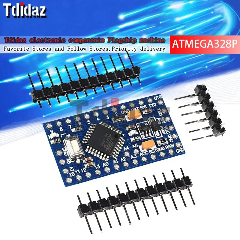 Pro Mini 328 3 V/8 M 5V/16M ATMEGA328 ATMEGA328P-AU V/8MHz 5V/16MHZ для Arduino | Электронные компоненты и
