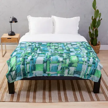 

Abstract Emerald And Aqua Throw Blanket Soft Sherpa Blanket Bed Sheet Single Knee Blanket Office Nap Blanket